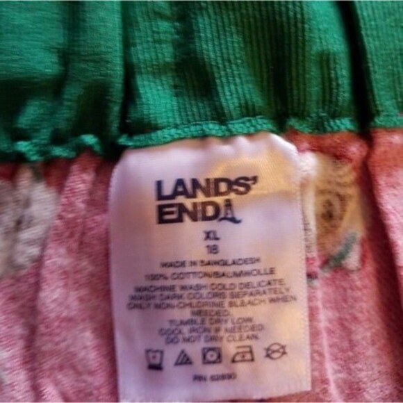 Lands' End XL 18 Red Christmas Cats 100% Cotton Flannel Holiday Pajama Pants - Picture 2 of 3